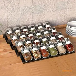 1set Drawer Spice Rack, Kitchen Condiment Shelf, Stackable Tiered Spice Jar Organizer, Cabinet Storage Rack, Bottle Container Holder