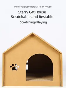 Cat Scratching Board with Starry Cat Bed Integrated Wear-resistant Large Space Scratchable and Restable Cat Toys Pet SuppliesWeatherproof Insulated House Outdoor Catnip