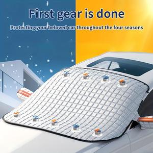 TikTokShopBlackFriday Car Windshield Snow Cover Sun Shade Winter Dust Rain Ice Frost Guard Protector - Durable Design for Winter Weather Protection & Summer sunshade
