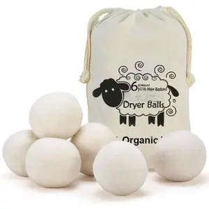 XL Dryer Balls from   Zealand  (6-Pack),  &  Fabric Softener Balls for 1000+ Loads, Essential Oil Ready Laundry Accesories, Reduces Wrinkles & Cuts Drying Time