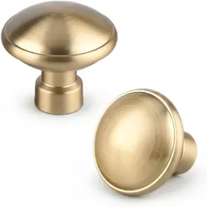 10 Pack Champagne Bronze Cabinet Knobs, Kitchen Cupboard Pulls, Single Hole Furniture Hardware, Zinc Alloy Handle for Bathroom Dresser, Wardrobe Drawer Knob