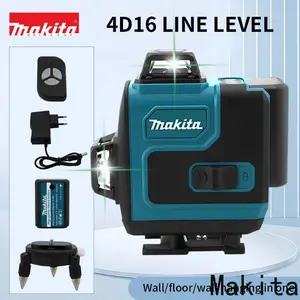 Makita High-Precision 16-Line 360 Horizontal Vertical Cross Level Green Light Laser High-Precision Wall-Mounted Portable Tool