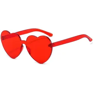 Love Heart Shaped Sunglasses for Women Colorful Rimless Sunglasses Sunglasses
