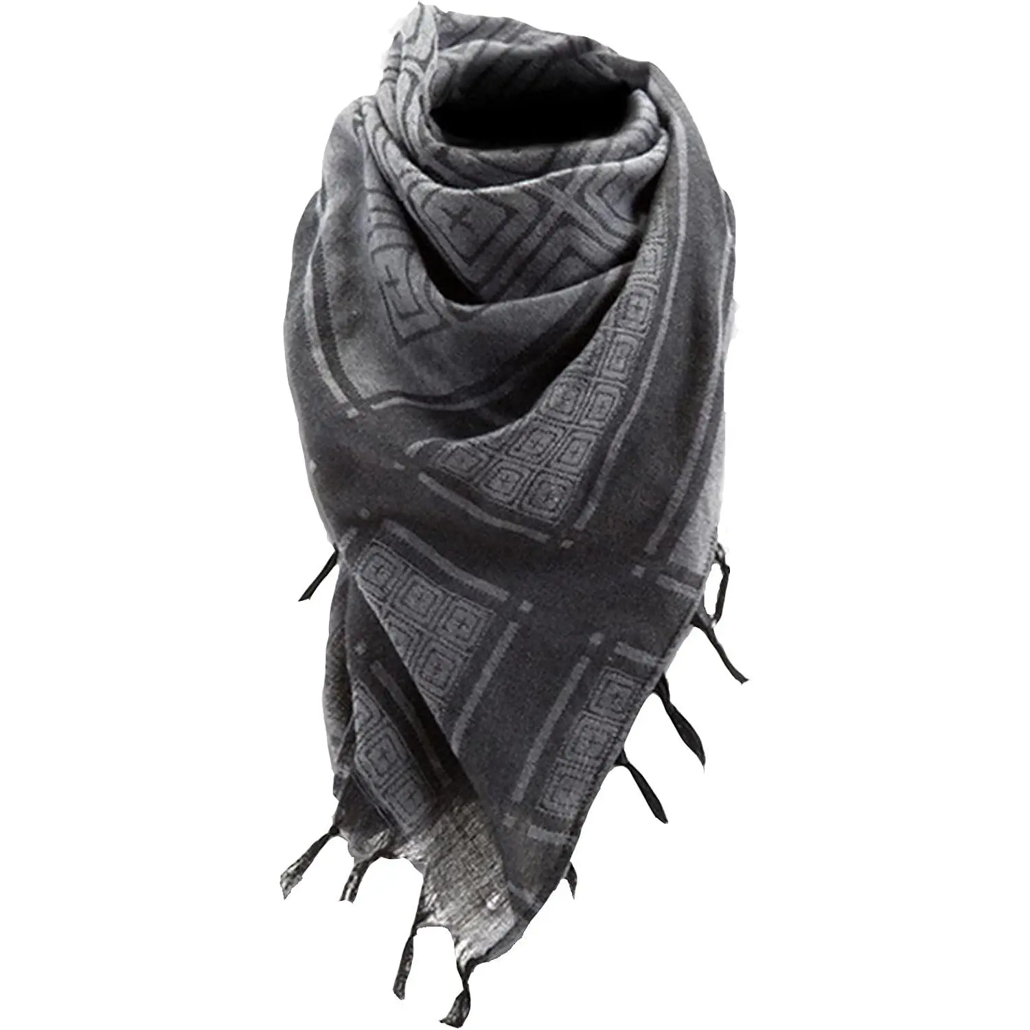 Tactical Desert Keffiyeh Arab Scarf - Womens Men Shemagh Tassel Scarves Neck Wrap Casual