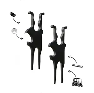 Gimme Golf Tool – 3-in-1 Multifunctional Golf Tool – A versatile tool combining a divot repairer, magnetic golf cart mount, bottle opener, and ball marker (2-pack)