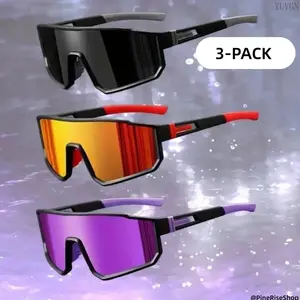 3Pcs Polarized Sports Sunglasses for Men & Women, UV Protection, Windproof Lightweight Glasses, Ideal for Cycling, Running, Fishing and All Outdoor Activities