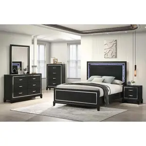 Queen Bed Built-In LED Lights