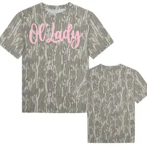 Ol' Lady - Washed Out Bottomland Camo T-Shirt For Men, Stylish Design for Streetwear, Camo Shirt, 3D Mossy Oak, Retro Hunting Tee 3D