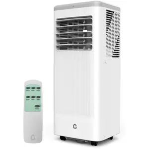 White 10000 BTU  Portable Air Conditioners with Heater  3 in 1 Cooling AC Portable Air Conditioner for Room with Sleep Mode  Ventless Floor Air Conditioner  3 Speeds Fan  Dehumidifier