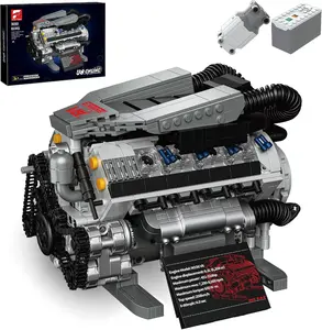 Working V8 Engine Model Building Kit, Block-Compatible, Physical Science Experiment STEM Toy, Collectible Ornament and Creative Gift for Teens Aged 14+ and Adults(931 PCS)