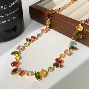 Snap&Spark Dopamine Candy Necklace for Women 18K Gold Plated Mood Boosting Jewelry Y2K Energy Beaded Necklace Thoughtful Gift for Girlfriend BFF Her Jewelry