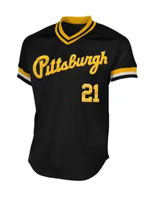 Men's Letter & Number Embroidery Button Front Baseball Jersey, Regular Fit Casual Short Sleeve V Neck Baseball Top for All Seasons, Fashion Men's Top for Daily Wear, Jersey Tee