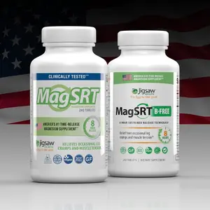 Jigsaw Health MagSRT & MagSRT B-Free - Clinically Tested Time-Release Magnesium Supplement for Energy & Sleep Support - 60 servings