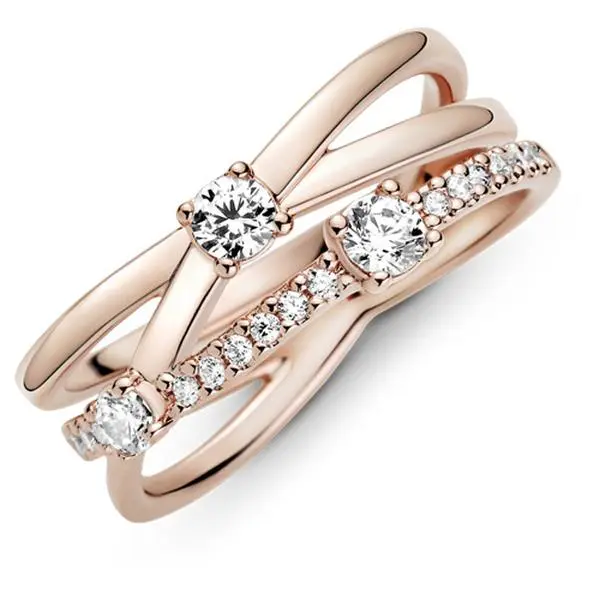 Pandora Sparkling Triple Band Ring 189400C01-60