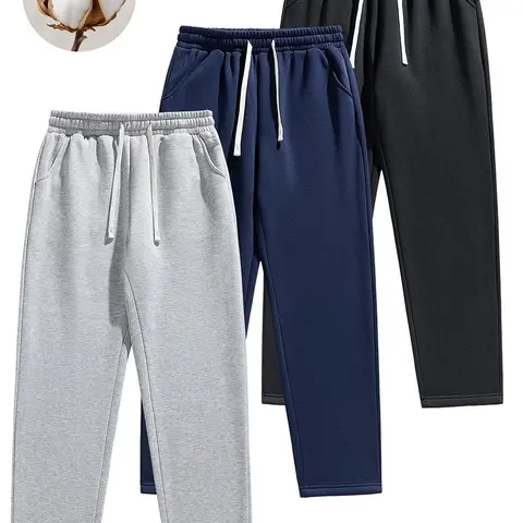 URMCZ Men's Pure Cotton Loose-Fit Sweatpants - Elastic, Moisture-Wicking, Streetwear Joggers, Casual Sporty Trousers, Baggy, Sporty Chic Leisure Basics, Machine Washable Men's Pants, Cotton Sweatpants, Suitable for Daily Wear, All Seasons