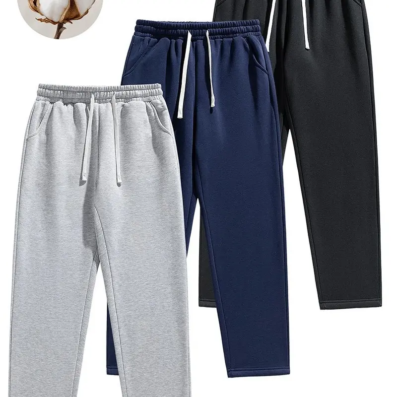 URMCZ Men's Pure Cotton Loose-Fit Sweatpants - Elastic, Moisture-Wicking, Streetwear Joggers, Casual Sporty Trousers, Baggy, Sporty Chic Leisure Basics, Machine Washable Men's Pants, Cotton Sweatpants, Suitable for Daily Wear, All Seasons