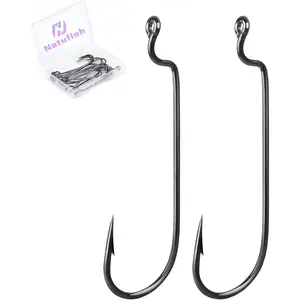 Hooks for Bass Fishing, 50Pcs/100Pcs Texas Carolina Rig Worm Hooks Weedless/Inline for Soft Plastic Baits Saltwater