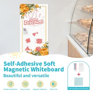 Aesthetic Floral Magnetic Arch-shaped Decal Contact Paper 50cm*90cm, Peel and Stick Wall Self-adhesive Magnetic Wall Panel Stickers, suitable for peel and stick magnetic contact paper rolls in homes, schools, restaurants, cafes, and offices