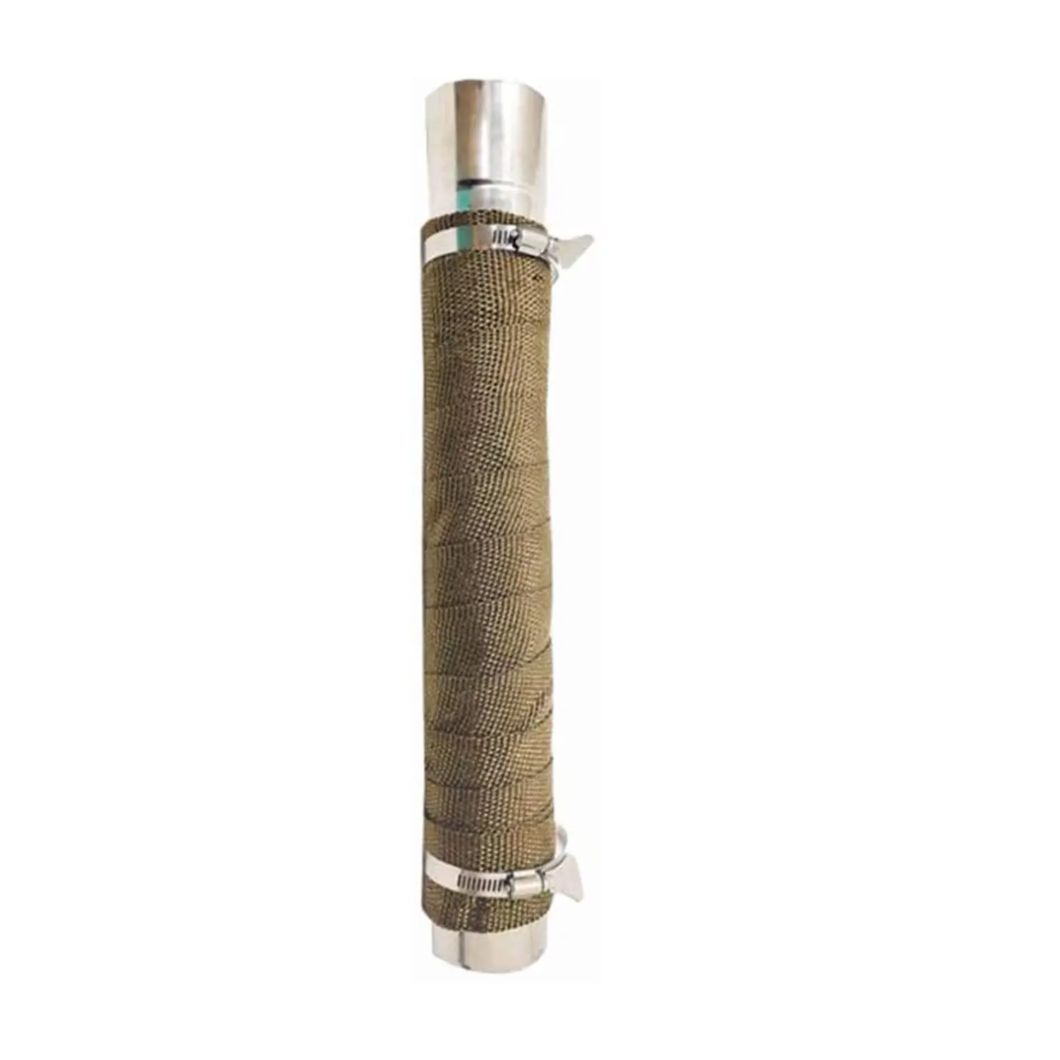 Basalt Fiber Fireproof Pipe Sleeve, Chimney & Stove Flue Anti-Scald Protector with 2 Clips