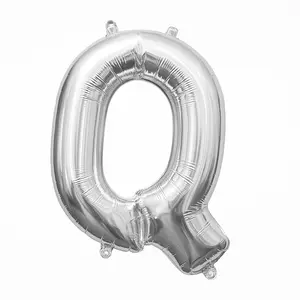 Silver Foil Letter Balloon "Q" - Air Filled