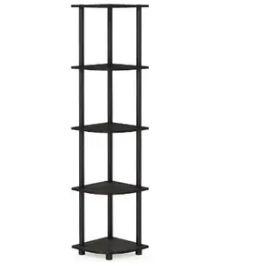 5 Tier Corner Display Rack Multipurpose Shelving Unit, 1Pack, Black Organiser Room