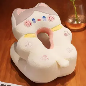 Cartoon Cat Nap Pillow, Office Napping Essential, Breathable Holes, Hand Insert Slot, Comfortable Sleep, 1pc