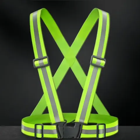 Outdoor Vest with High Visibility & Adjustable Reflective Tape, Outdoor Safety Strap for Night Running, Walking and Cycling
