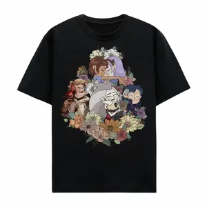 Stylish Floral Design Tee with The Owl House Magical Crew Comfort Cotton