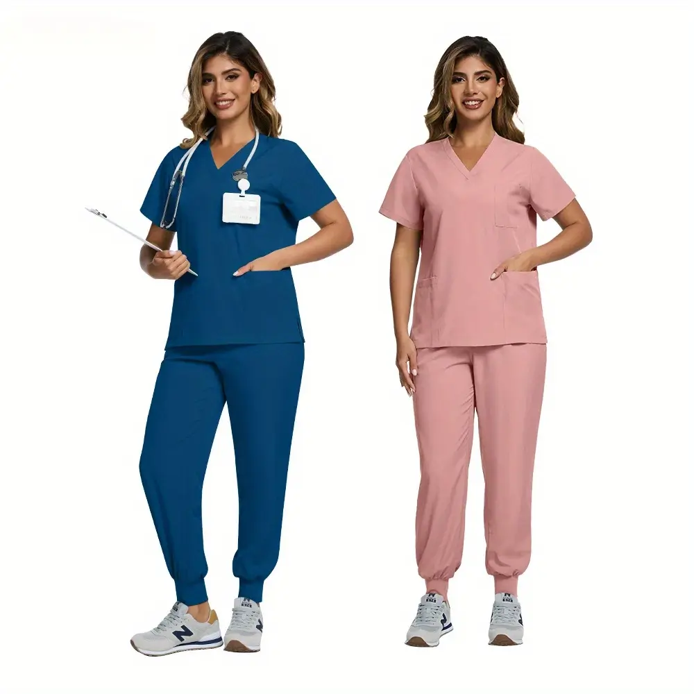Slim Fit Scrubs Sets - Fashionable & Breathable Work Wear for Women Nurses & Pet Groomers