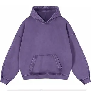 PengMensOversizedHoodiesPulloverWomenFallAcidWashPlainPreppyHoodieStreetwearCottonVintageHoodedSweatshirt