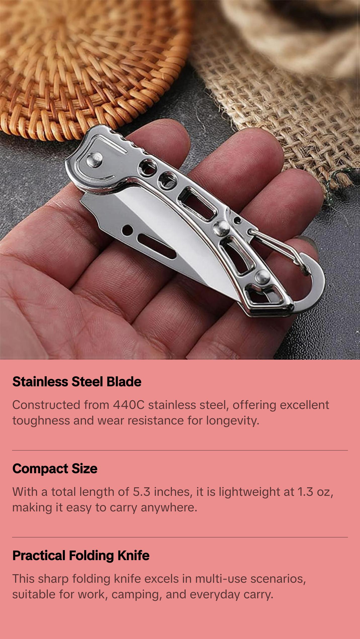 Pocket Knife, Tactical Knife, only 2.2 inch, Good for Camping Survival Indoor and Outdoor Activities, Easy-to-Carry, Mens Gift