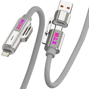 1PCS breathing lamp liquid zinc alloy mobile phone charging cable, 1.5-meter USB PD to Type-C IOS interface charging cable, essential charging data cable for home and travel