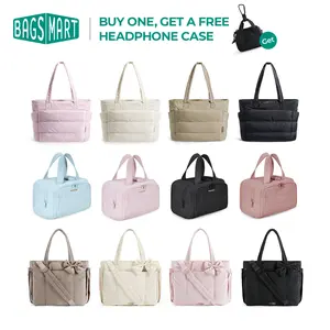 【Live exclusive】BAGSMART Annual Premium Picks: Puffy Quilted Tote Laptop-Friendly, Crush 4-in-1 Toiletry Bag, Crush Bow Tote 15.6" Laptop 20L - Lightweight Durable Gift Guide for Bag Lovers tiktokshopmemorialday