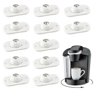 12 Pcs Self Adhesive Caster Wheels Light Duty Quiet Rollers for Coffee Maker Small Appliances Storage Box Under 18LB