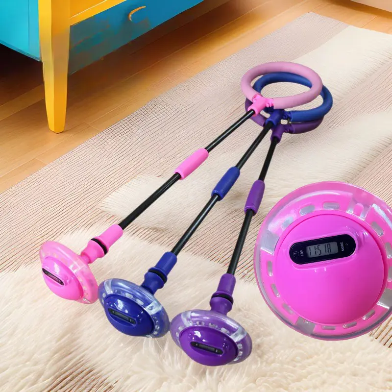 Kids Counting Flash Jump Ball - LED Light-Up Foot Hopper with Magnetic Power Generation, Fitness Skipping Ring Toy