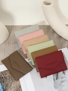 New fashion zero wallet ultra-thin credit card storage bag, lightweight and portable cash, credit card, coin wallet, buckle envelope style card bag, suitable for outdoor, travel and back to school