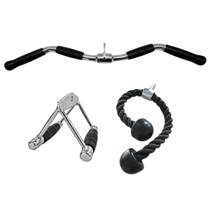 French Fitness Cable Machine Attachment 3-Piece Essentials Bundle (New)