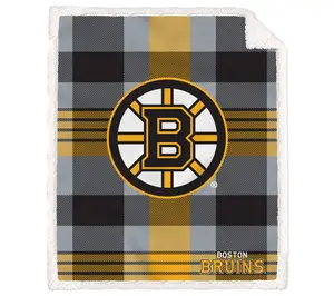 Pegasus Sports NHL Plaid Steel Royal Plush Sherpa Blanket