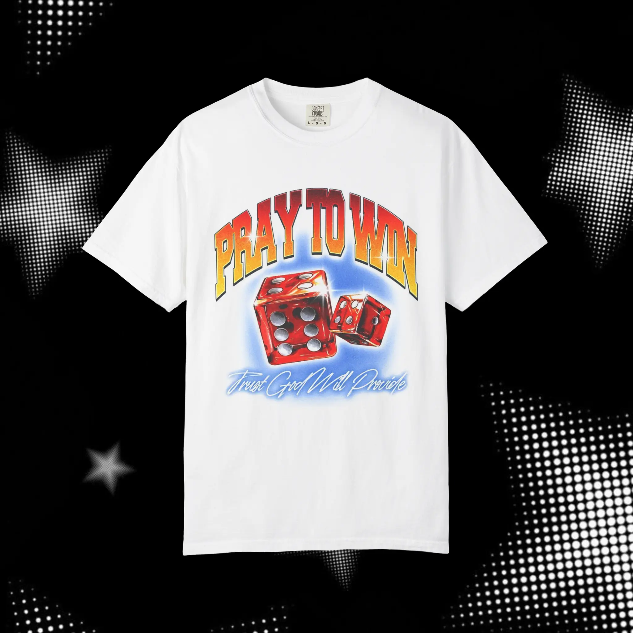Pray To Win Dice Faith Graphic Tee