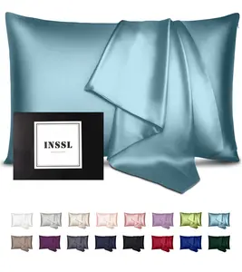 INSSL 1 pc Silk Pillowcase for Women, Mulberry Silk Pillowcase for Hair and Skin Soft Breathable Smooth Natural Silk Pillowcase with Zipper Beauty Sleep