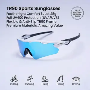 Multi-scene Sports Sunglasses, Dustproof Outdoor Glasses & Clear Vision Shades, Unbreakable Anti Glare UV Shield Eyewear, Sport Travel Accessories for Men Women for Cycling, Mountaineering, Driving, Leisure Sports & All Outside Activities