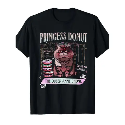 Men's Dungeon Crawler Carl Graphic Round Neck Short-Sleeve Top - Retro Princess Donut Cotton, Slim-Fitting Unisex Inspirational Message Tee, Book Lover Casual Streetwear, Thoughtful All-Seasons Menswear Gift