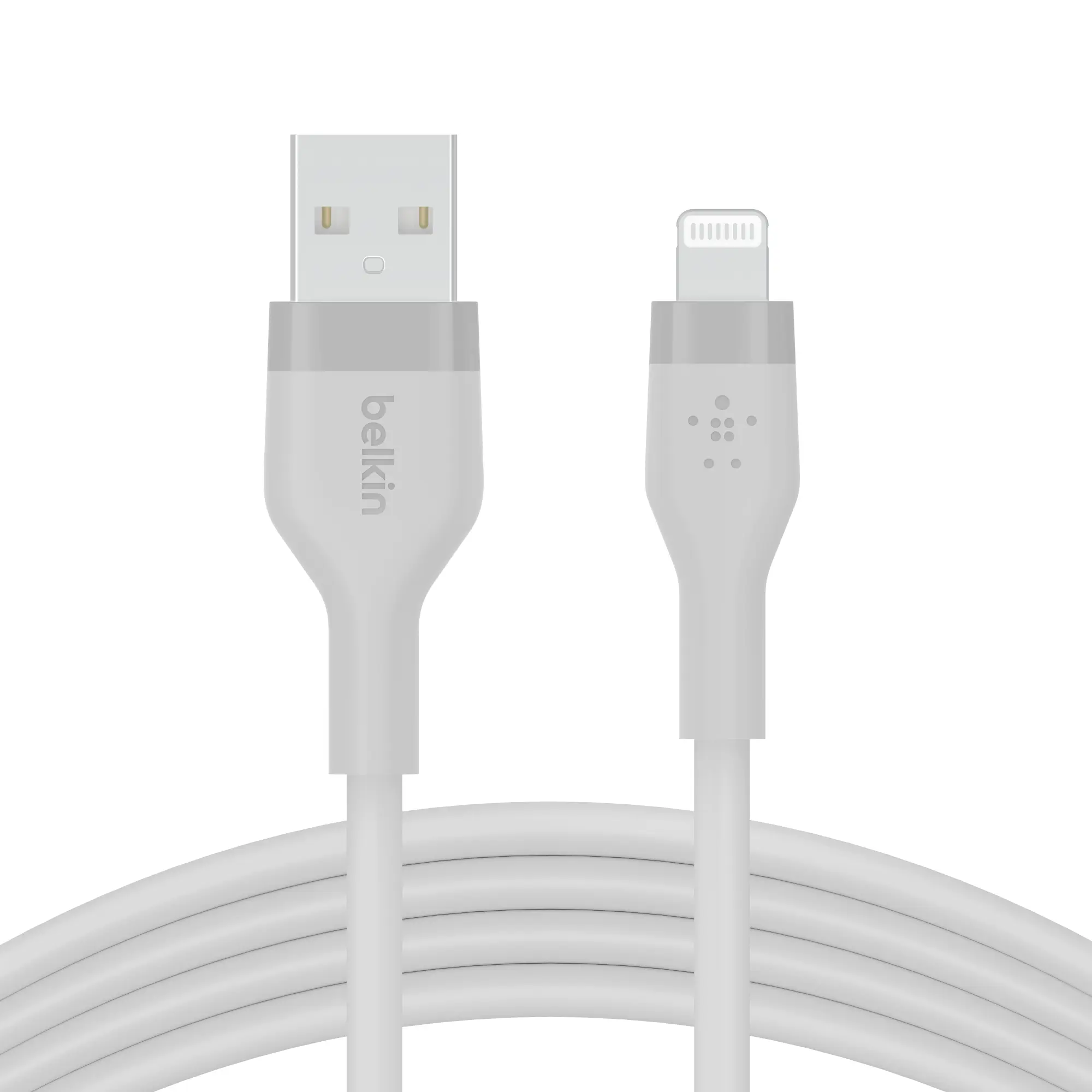 Belkin BoostCharge Flex Silicone MFi Certified Lightning Cable - 5ft USB-A to Lightning Cable for Apple iPhone - Silver USB Phone Charger