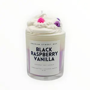 Black Raspberry Vanilla Dessert Candle - 100g Elegant Design for Home or Event