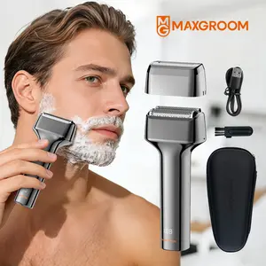 MAXGROOM Electric Shaver: 3 Floating Heads for a Clean, Smooth Shave. IPX7 Waterproof, Long Battery Life, LED Power Display. Perfect for Wet & Dry Use. Reliable, convenient, and comfortable grooming every day.