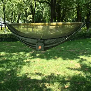 Camping Hammock, Portable Hammocks with Mosquito Net,Lightweight Nylon Parachute Hammocks,Camping Gear Must Haves for Travel Hiking Backpacking Beach