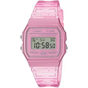 Casio F-91W Series Digital Watch Water Resistant LED Light 1/100 SEC Stopwatch 12/24-Hour Format Alarm Chronograph 7 Year Battery Life