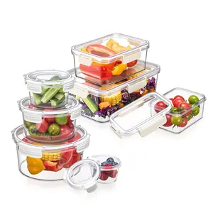 Sorbus BPA-Free Food Storage Container Set – Stackable & Nestable Plastic Containers with Snap-On Lids – Rectangular & Round Meal Prep Storage (Various Sizes)