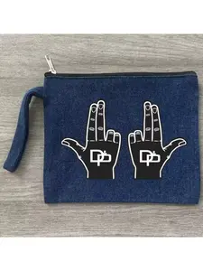 France Rapper Jul Sign Handbag Makeup Bag Fashion Denim Cosmetics Storage Canvas Bag Environmentally Friendly Women's Bags