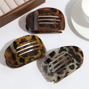 3pcs Leopard Print Banana Hair Clip， Comfortable Arc Design for Medium Thick Hair， Cute Hair Accessory for Yoga Driving Travel